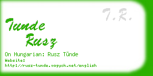 tunde rusz business card